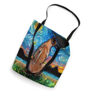 Rhodesian Ridgeback Starry Night Dog Official Art by Aja Tote Bag