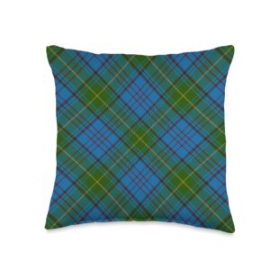 the celtic flame plaid tartans county donegal irish tartan plaid throw pillow, 16x16, multicolor