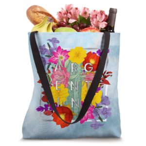 Flowers of Argentina Word Art - Argentinian Pride Tote Bag