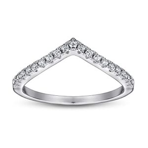 Blocaci Moissanite Wedding Rings for Women 925 Sterling Silver 10K 14K 18K Gold Wedding Band with Text Engraving (10K Gold)