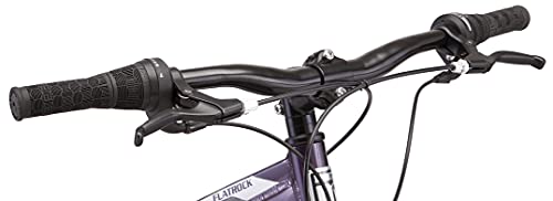 Mongoose Flatrock 21-Speed Hardtail Mountain Bike, 26-Inch Wheels, for Men and Women, Front Suspension, 16-Inch Lightweight Aluminum Frame, Purple