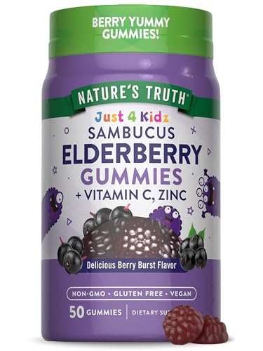 Nature's Truth Kids Elderberry Gummies | 50 Count | with Zinc and Vitamin C | Vegan, Non-GMO & Gluten Free Supplement