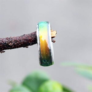 2 Pcs 6MM Comfort Fit Stainless-Steel Color Changing Heart Mood Ring Wedding Band Anniversary Promise