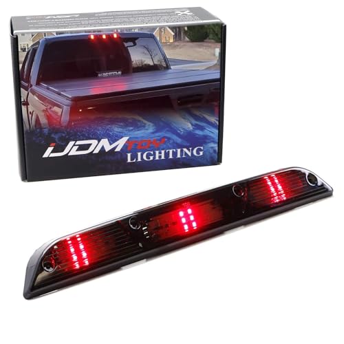 iJDMTOY Smoked Lens Raptor_Style 3-Dot LED High Mount Third Brake Light Kit Compatible With Ford 2015-2020 F-150, 2017-up F-250 F-350, 2019-up Ranger, 2022-up Maverick (Excluding Raptor)