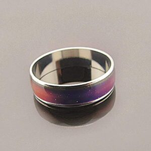 2 Pcs 6MM Comfort Fit Stainless-Steel Color Changing Heart Mood Ring Wedding Band Anniversary Promise