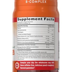 Nature's Truth Vitamin B Complex Gummies | 48 Count | with B-Vitamins, L-Carnitine & Ashwagandha | Vegan, Non-GMO & Gluten Free Supplement