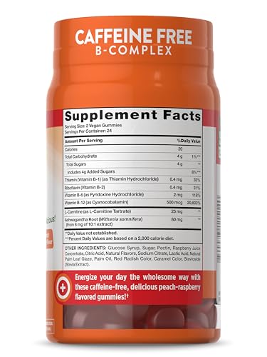 Nature's Truth Vitamin B Complex Gummies | 48 Count | with B-Vitamins, L-Carnitine & Ashwagandha | Vegan, Non-GMO & Gluten Free Supplement