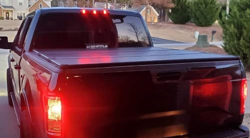 iJDMTOY Smoked Lens Raptor_Style 3-Dot LED High Mount Third Brake Light Kit Compatible With Ford 2015-2020 F-150, 2017-up F-250 F-350, 2019-up Ranger, 2022-up Maverick (Excluding Raptor)