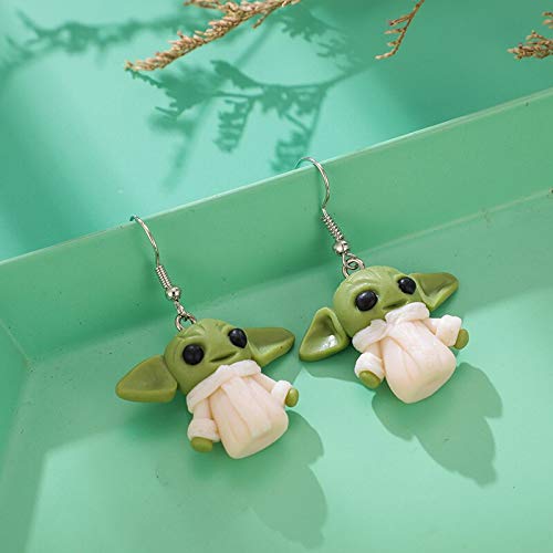 Baby Yoda Women Earrings 3D Fashion Handmade Alien Cute Carton Earring, Gifts for Valentine's Day