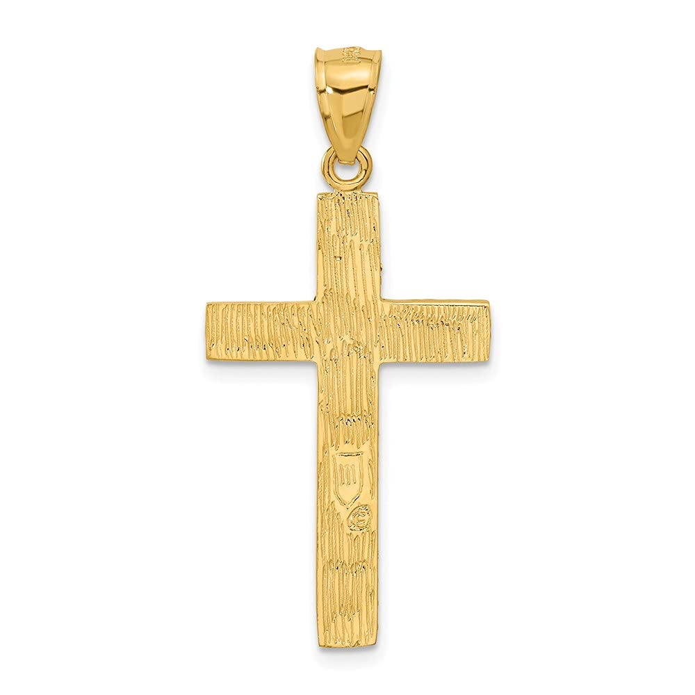 14K Diamond-cut Cross Pendant 40.4mm 19.5mm style C4098