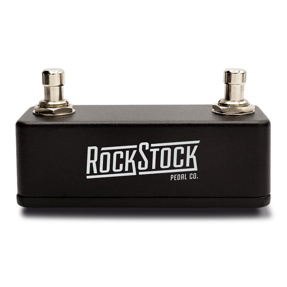 Rock Stock Dual Foot Switch Pedal - Versatile TRS Auxiliary Guitar Pedal - Expand Your Multi Effects Processor - Hand Wired and Built for the Road (Matte Black)