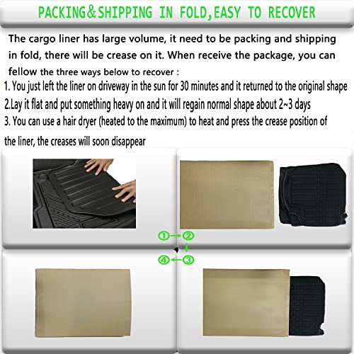 Edge Cargo Liners - All-Weather Tech Rear Trunk Tray Cargo Mats Protector Compatible with 2015-2023 Ford Edge with 5 Seats,Not for Titanium Model,3D Waterproof Durable Odorless TPO Accessories