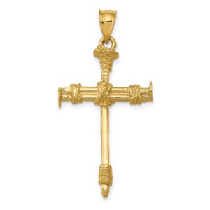 14k Polished Nail Cross Pendant QC1964