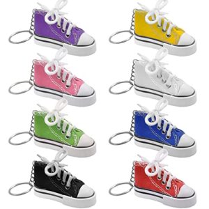 muka 24pcs mini canvas sneaker keychains, 3" shoes key ring, festival decorations for party - random colors