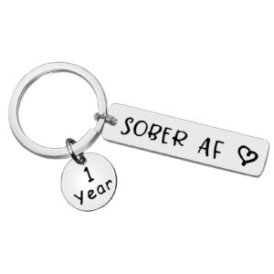 xiahuyu sobriety gift sobriety keychain 1 year sobriety anniversary keychain addiction recovery gift aa gift na gift sober af gift aa recovery sobriety gifts for men women