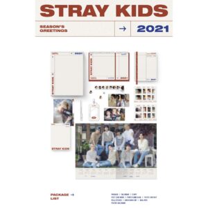 Stray Kids 2021 Seasons Greetings (Incl. Package, Calendar, Diary, Post Card Book, Photocard Set, Roll Sticker, Book Mark Set, Ball Pen, Poster Calendar, Random Instant Photocard)