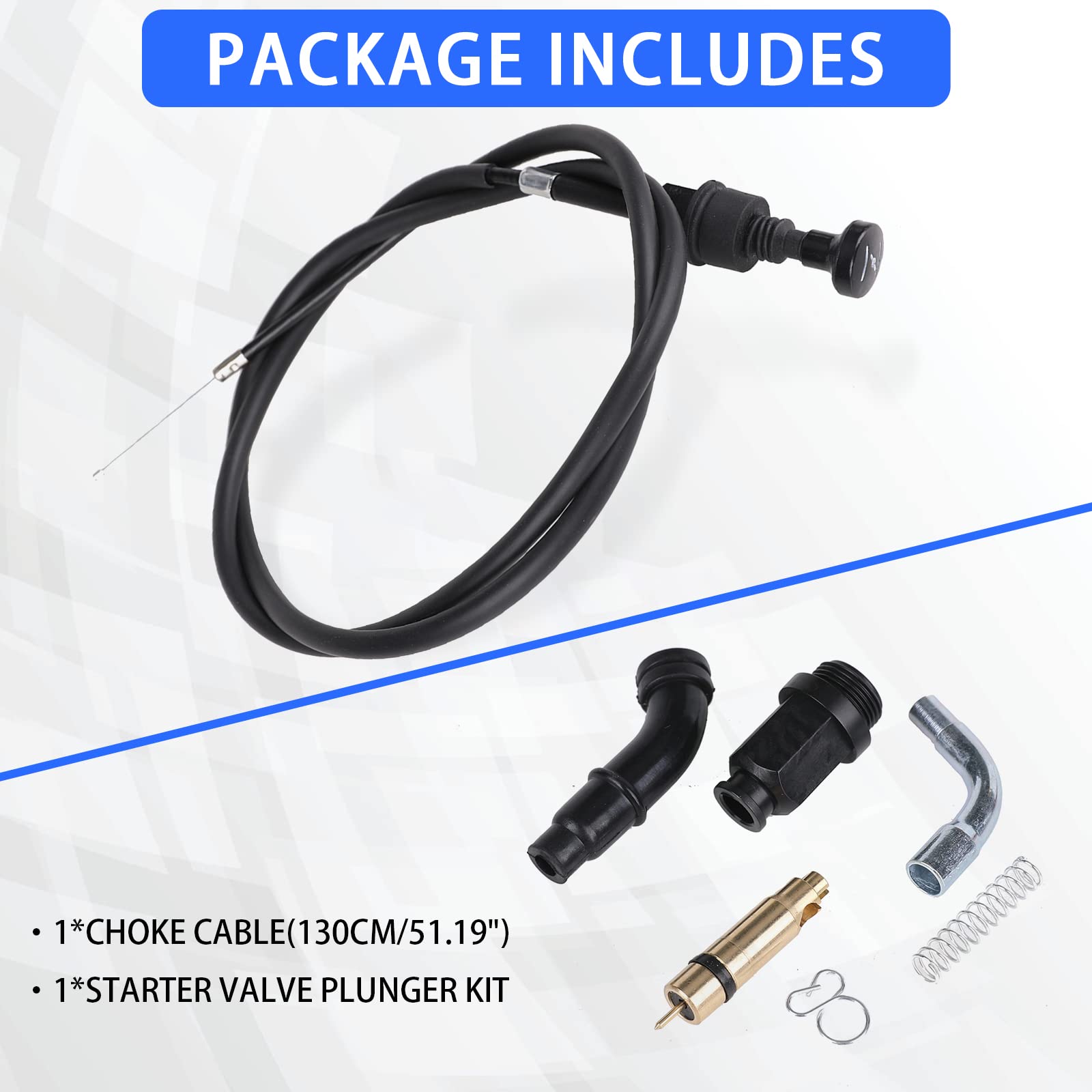 SHINEHOME Carburetor Choke Cable & Plunger Kit Compatible with 2000-2006 Honda Rancher 350 TRX350 Fourtrax 300 350 Foreman 400 Choke Cable Replace 17950-HN0-A12 16046-HM5-730