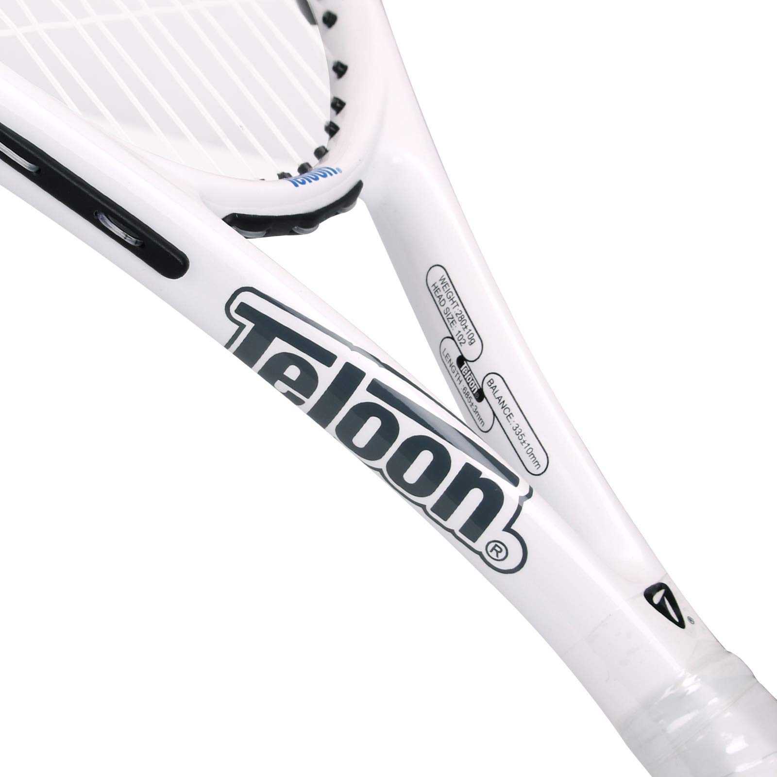 Teloon Recreational Adult Tennis Rackets-27 inch Tennis Racquet for Men and Women College Students Beginner Tennis Racket. (V4-White and Blue)