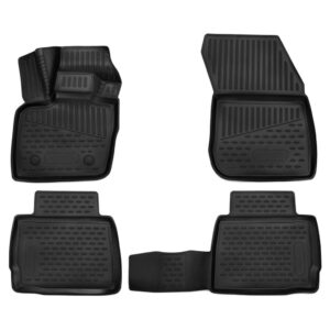 R5 AUTOMOTIVE Floor Mats - All Weather Full Set Liners for Ford Fusion & Lincoln MKZ, 2017-2023, Black (2200 sq inches, 4 pcs)