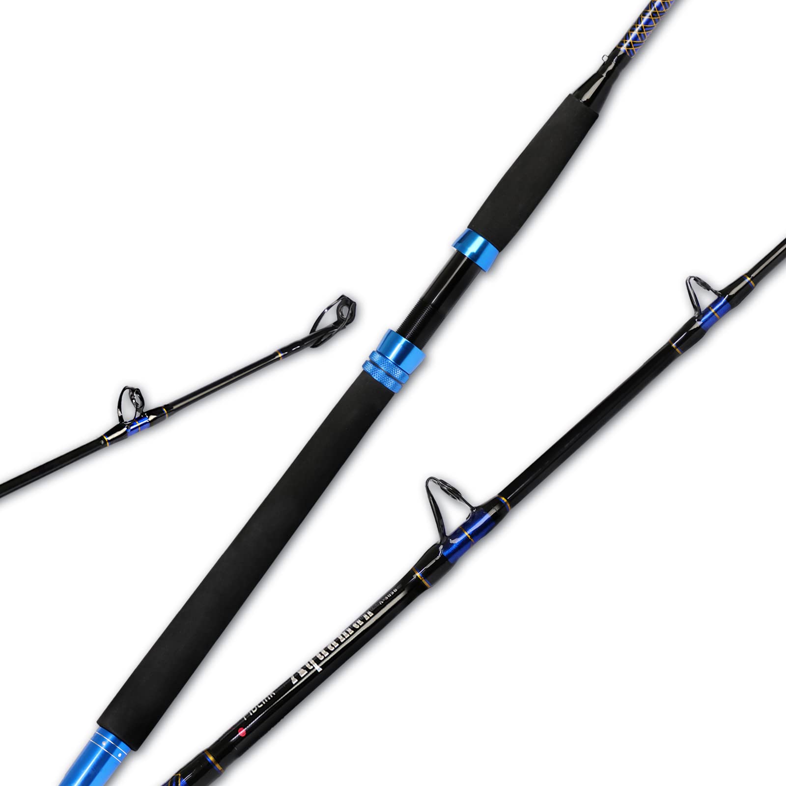 Fiblink 1-Piece Conventional Boat Rod Saltwater Offshore Graphite Spinning Fishing Rod(6 Feet, 30-50 lb/50-80 lb/80-120 lb) (2 Pcs - 6' - 30-50 lb)