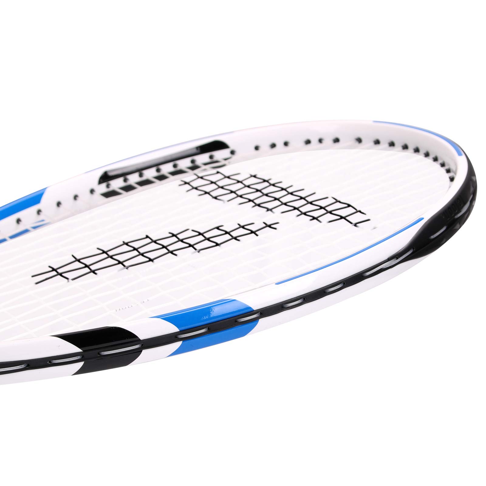 Teloon Recreational Adult Tennis Rackets-27 inch Tennis Racquet for Men and Women College Students Beginner Tennis Racket. (V4-White and Blue)