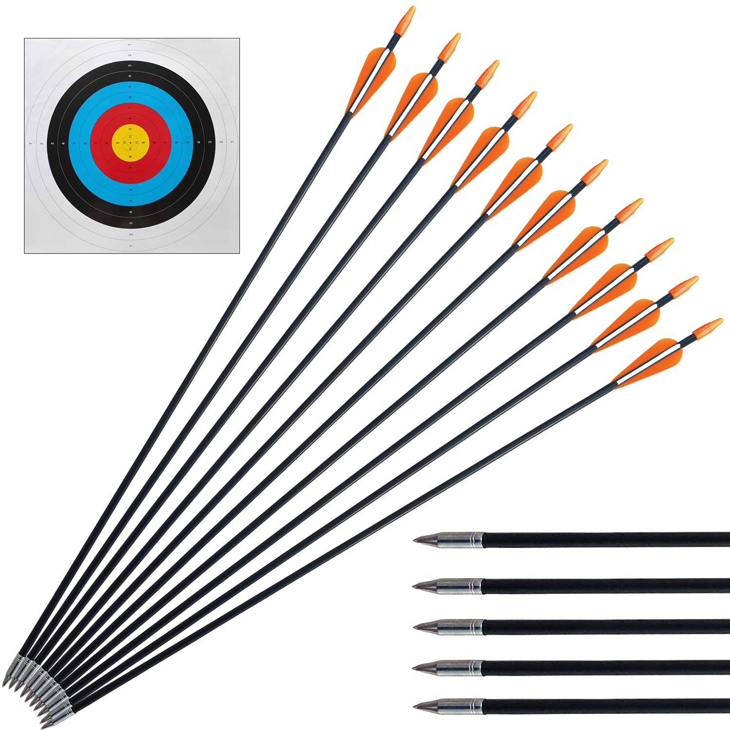 Archery Bow and Arrows Set for Adults 30 40 lbs with Quiver Target Faces Arm Guard Finger Saver,Takedown Longbow Kit for Starters Outdoor Hunting Training Practice Toy Right Hand (30LB with Bow Case)