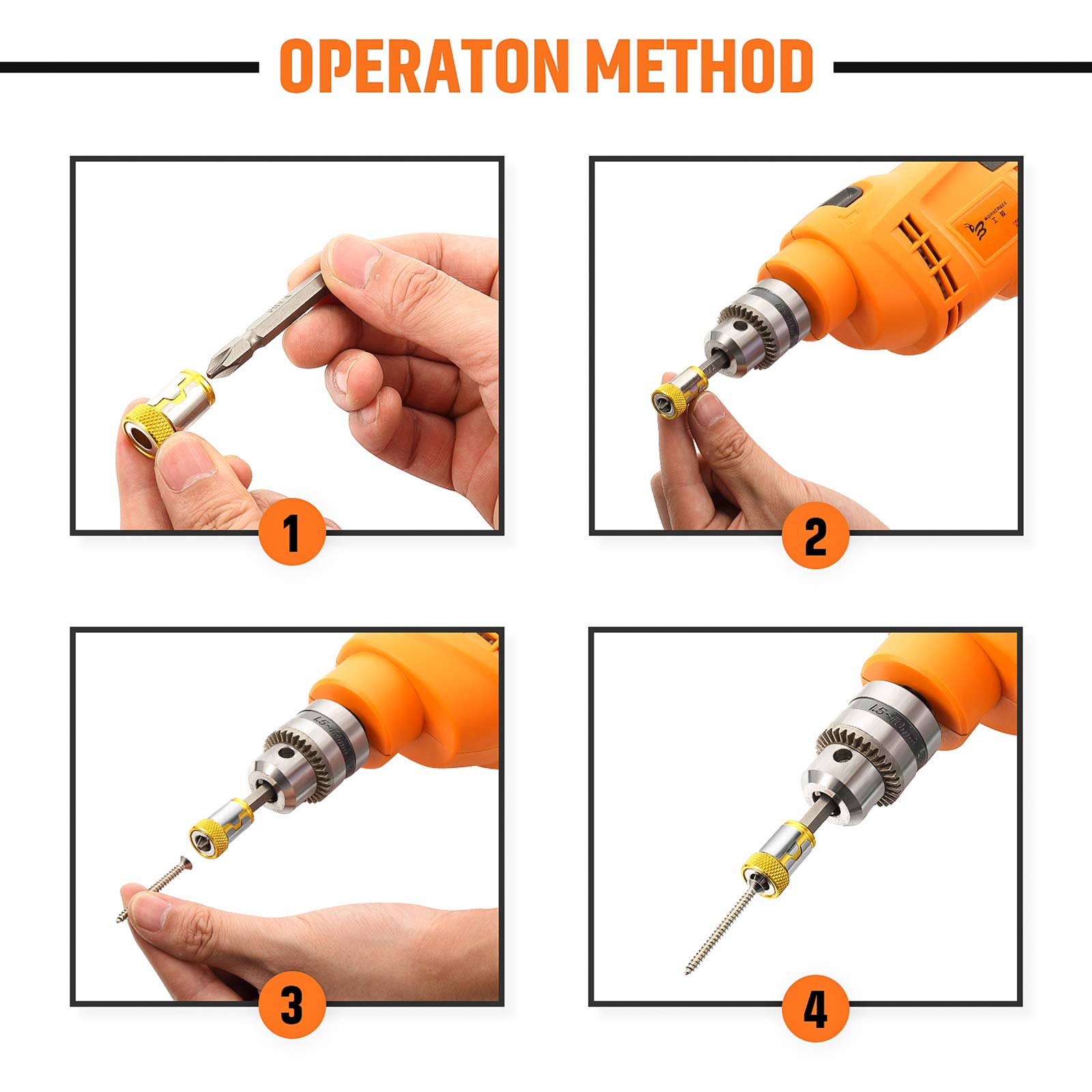 Magnetic Screw Ring Metal Bit Magnetizer Ring Screw Magnetic Holders, Applied to 1/4 Inch/ 6.35 mm Hex Screwdriver and Power Bits (12, Yellow)