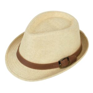 simplicity panama style fedora hats for women straw fedora sun hat with band fedora hats for men straw hats for men fedora hats,natural,l/xl