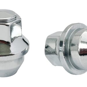 Eisen 12x1.5 One-Piece Chrome OEM Style Lug Nuts Compatible for Stock Steel Wheels/w Hubcaps Ford Focus Fusion Escape