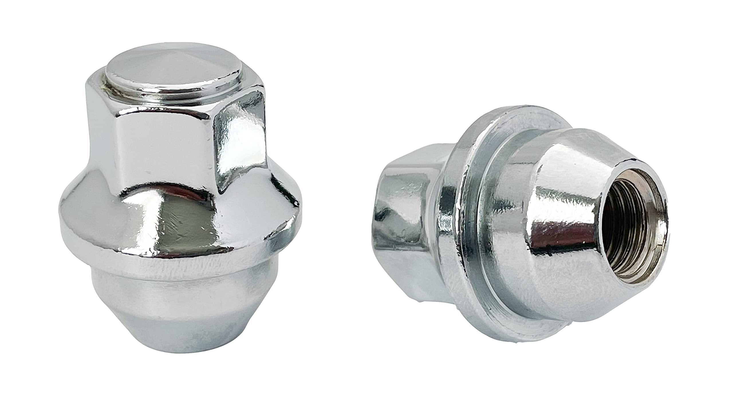 Eisen 12x1.5 One-Piece Chrome OEM Style Lug Nuts Compatible for Stock Steel Wheels/w Hubcaps Ford Focus Fusion Escape