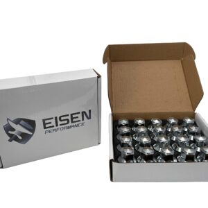 Eisen 12x1.5 One-Piece Chrome OEM Style Lug Nuts Compatible for Stock Steel Wheels/w Hubcaps Ford Focus Fusion Escape