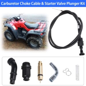 SHINEHOME Carburetor Choke Cable & Plunger Kit Compatible with 2000-2006 Honda Rancher 350 TRX350 Fourtrax 300 350 Foreman 400 Choke Cable Replace 17950-HN0-A12 16046-HM5-730