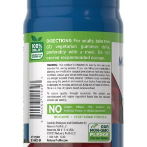 Mens Multivitamin Gummy | 70 Count | Vegetarian, Non-GMO, Gluten Free | with B12, D3, Zinc | Blueberry Flavor | by Nature's Truth