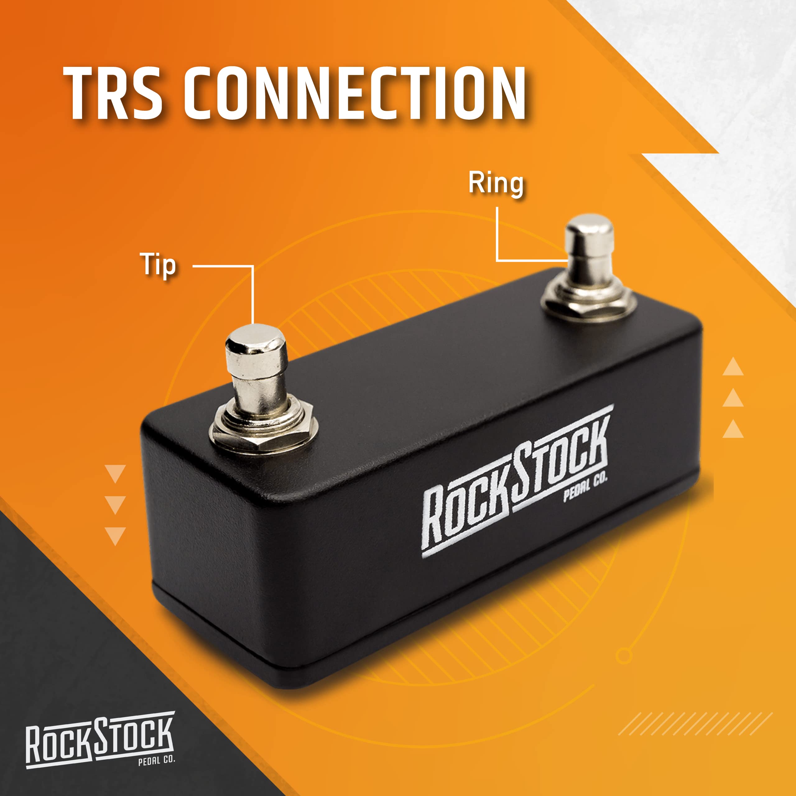 Rock Stock Dual Foot Switch Pedal - Versatile TRS Auxiliary Guitar Pedal - Expand Your Multi Effects Processor - Hand Wired and Built for the Road (Matte Black)