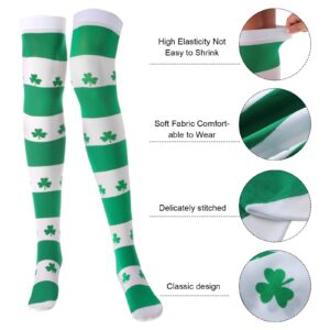 St. Patrick's Day Accessory Set, Include Shamrock Y Back Suspender with Cups, Shamrocks Bowtie and Knee Socks for St. Patrick's Day Party