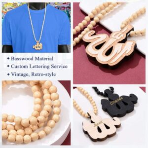 FaithHeart Moslem Jewelry Allah Bead Necklace Mens Wood Bead Chain Jewelry Women Sweater Chains 36 Inches Long Necklaces