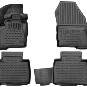 Fits 2015-2024 Ford Edge Floor Mats Front & 2nd Row Seat Liner Set All Weather Full Set Liners (Black)