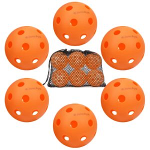 joncaye pickleball-balls 6 pack, orange indoor-pickleballs usapa compliant, pickle-balls with bag, accessories for pickleball-paddle-set, gifts for pickleball lovers