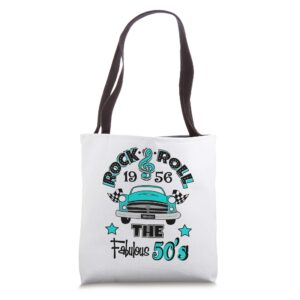 1950s sock hop rockabilly 50s gifts doo wop rock and roll tote bag