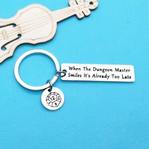 Xiahuyu Keychain Gift for Dungeon Master for DM Gift When The Dungeon Master Smiles It's Already Too Late Keychain Dungeons and Dragons Gift RPG Gift Gamer Gift for Dungeon Masters Fans Gift