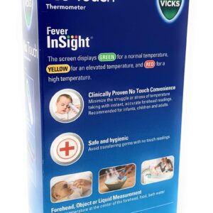 Vicks No Touch 3-in-1 Thermometer,Measures Forehead,Food and Bath temperatures