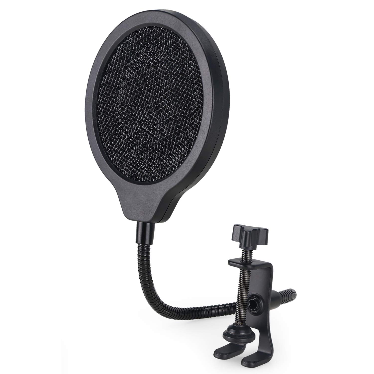 MV7 Microphone Pop Filter Mask Shield For Shure MV7 Mic, 4 Inch 3 Layers Windscreen with Flexible 360°Gooseneck Clip by SUNMON