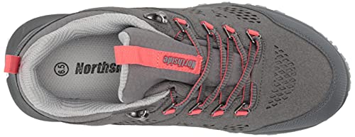 Northside Women's Benton Waterproof Hiking Shoe, Gray/Coral, 6.5