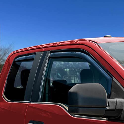 Voron Glass in-Channel Extra Durable Rain Guards for Ford F150 2015-2020 SuperCab, Window Deflectors, Vent Window Visors, 4 Pieces - 230095