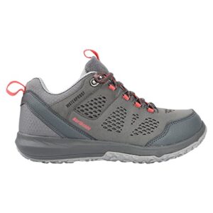 Northside Women's Benton Waterproof Hiking Shoe, Gray/Coral, 6.5