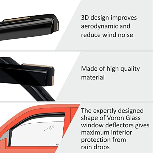 Voron Glass in-Channel Extra Durable Rain Guards for Ford F150 2015-2020 SuperCab, Window Deflectors, Vent Window Visors, 4 Pieces - 230095