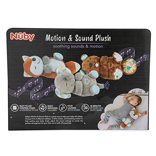 Nuby Lifelike Animated Sleeping Beaver with 8 Soothing Lullabies & 4 Calming White Noises, 30 Min Non-Stop