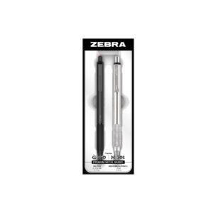 ZEBRA PEN G-750 and M-701 Retractable Gel Pen/Pencil Gift Set, Premium Metal Barrel, Medium/Fine Point, 0.7mm, 2-Pack (10512)