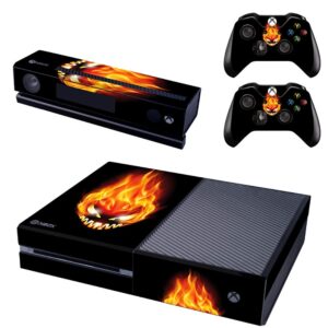 uushop protective vinyl skin decal cover for xbox one flame ghost