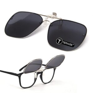 TERAISE Clip On Sunglasses Flip up HD Polarized Unisex for Outdoor/Driving UV400